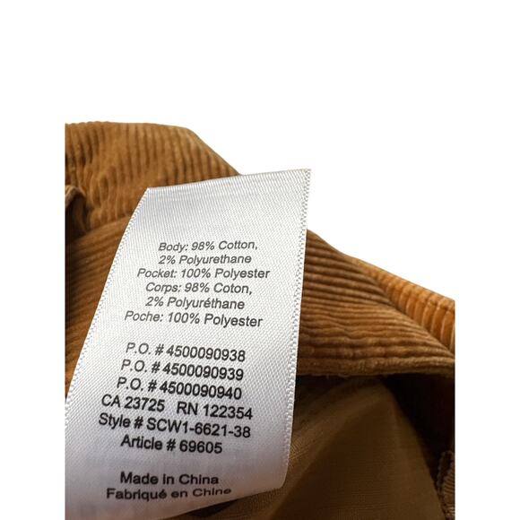 Babaton Cotton Corduroy Pants Camel Brown Straight Leg 4 - Picture 4 of 6